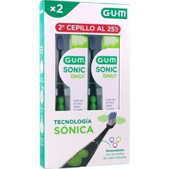 GUM Pack Sonic Daily Brosse À Dents Électrique Noir 2 Unités