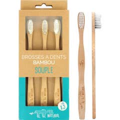 Feel Natural Brosse À Dents Bambou Souple 3 Unités