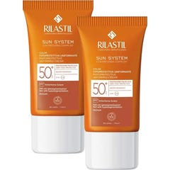Rilastil Sun System Émulsion Solaire Visage Couleur SPF50+ 2x40 ml