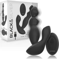 Black&Silver Cora Plug Anal Silicone Télécommande 1ut