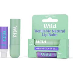 Wild Baume à Lèvres Naturel Boîtier + Recharge Noix de Coco Et Vanille 4,5g
