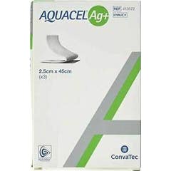 Convatec Aquacel Pansements Argent Ag 2,5x45 3 Unités