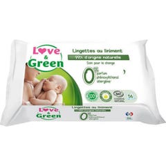 Love & Green Lingettes 0% au Liniment 56 lingettes
