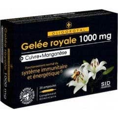 SID Nutrition Oligoroyal Geléé Royale 1000mg +Cuivre Manganèse 20 ampoules