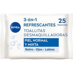 Nivea Lingettes Démaquillants Rafraîchissantes 3 en 1 25 uts