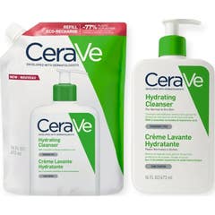 Cerave Crème Lavante Hydratante 473 ml + Recharge 473 ml