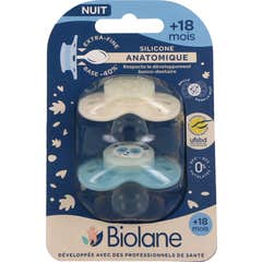 Biolane Sucette Anatomique Nuit Bleu Beige 2 unités