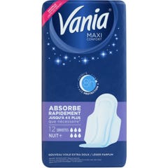 Vania Compresas Maxi Confort Night+ 12 Unités