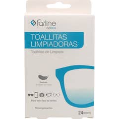 Farline Lingettes Nettoyantes pour Lunettes 24 uts