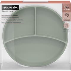 Suavinex Assiette à Compartiments Silicone Vert 1 ut
