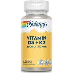 Solaray Vitamine D3 + K2 60 Capsules