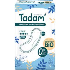 Tadam' Compresas Dermo-Sensitives Long Maxi Coton Bio 16 uds