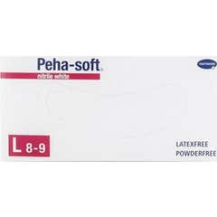 Peha-Soft gants jetables en nitrile blanc taille L 100 pcs