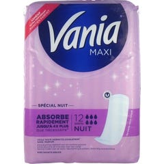 Vania Serviettes Performance Confort Maxi Night 12uts