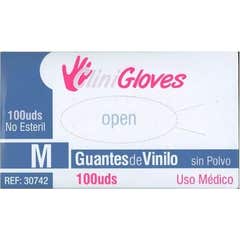 Gants en vinyle sans poudre CliniGloves Taille L 100 U