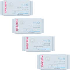 Topicrem Pack Baby Lingettes Nettoyantes Eau 4x60uts