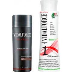 Vidalforce Shampooing Chute de cheveux 250ml + Fibres de cheveux brun foncé 25g