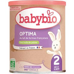 BabyBio Optima 2 avec Fibres 6 à 12 Mois 400 g