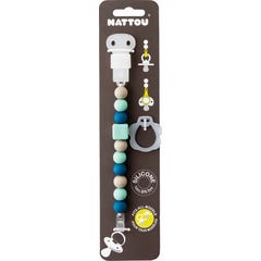 Nattou Cadena Chupete Silicona Menta Azul 1ud
