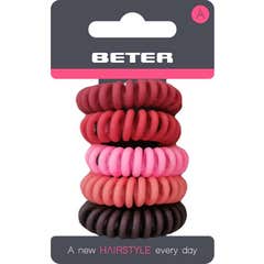 Beter Élastiques Cheveux Spiral 3,5 cm Love at First Sight 5 uts