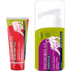 Physiorelax Pack Forte Plus Crème 500 ml + Crème Chauffante 75 ml