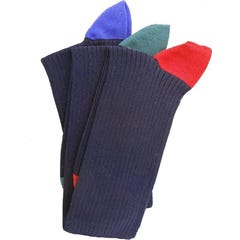 La Boutique Des Jambes La Raffinée Coton Marine Talon/Pointe Vert Impérial 43/44