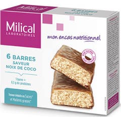 Milical Nutrition Barres Minceur Hyperprotéinées Chocolat Noix de Coco 6 Unités