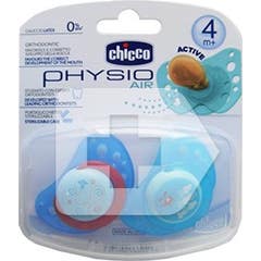 Chicco™ sucette anatomique en silicone physio 4m+ bleu 2uds