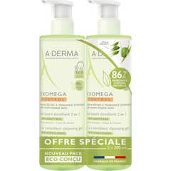 Duo Exomega Control Gel Nettoyant 2 en 1 Cheveux & Corps 2 X 500Ml