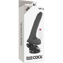 Basecock Vibrateur réaliste télécommandé Noir 19cm 1pc