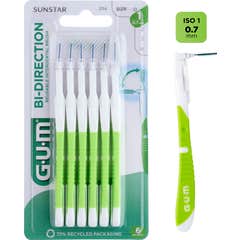 GUM Brosse interdentaire Bi-Direction petite 0.7mm 6 Unités