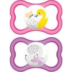 Mam Baby Sucette Air Night Silicone Pink +6M 2uds