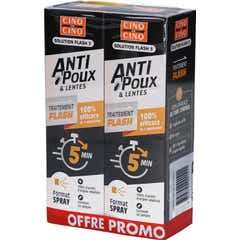 Cinq Sur Cinq Solution Flash Piojos & Liendres 5 min 2x150 ml