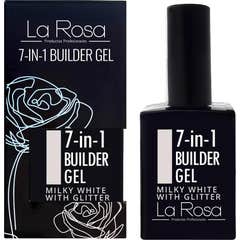 La Rosa Builder Gel 7 In 1 Milky White Glitter 15 ml