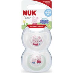 Nuk Star Peppa Pig Sucette 6-18M 2 uts