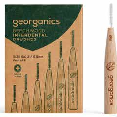 Georganics Brossettes interdentaires ISO 2 en bois de hêtre 6 unités