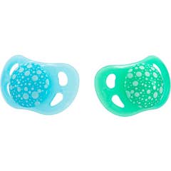 Sucettes Twistshake Bleu Vert 0-6 Mois 2 pièces