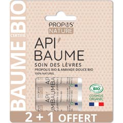 Propos Nature Trio Baume Lèvres Api'Baume Bio 3uts
