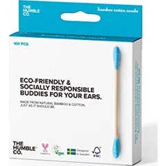 The Humble Co Bâton de coton en bambou bleu 100pcs