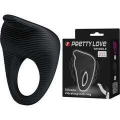 Anneau vibrant Pretty Love noir 1pc