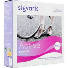 Sigvaris 2 Active Loisirs Calcetin Mujer Gris Long TM 1 Par