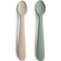 Mushie Pack Silicone Baby Feeding Spoons +6m 2uts