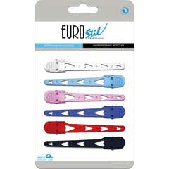 Eurostil Pincettes en plastique en forme de cœur 6pcs