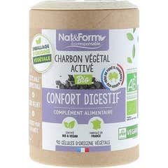 Nat&Form Charbon Vegetale Confort Digestif 90 Capsules