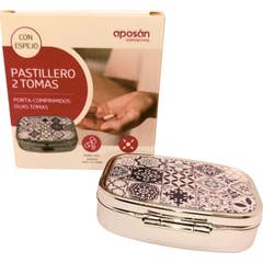 Aposan Porta Comprimidos 2 Tomas com Espelho 1 Unidade