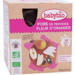 Babybio Gourde Poire Fl Oranger 6M 4X90G