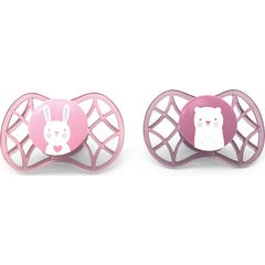Nuvita Sucette Symétrique Silicone 0M+ Pink 2uts