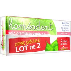 Homodent Pack Dentrifice Enfant Framboise et Fraise 2x50ml