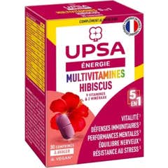 Upsa Énergie Multivitamines Hibiscus 5en1 30 Comprimés