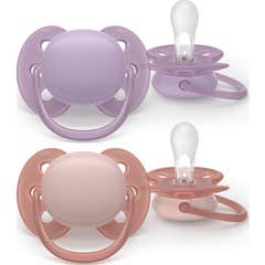 Philips Avent Ultra Soft Sucette Eco 6-18M Lilas Rose 2uts